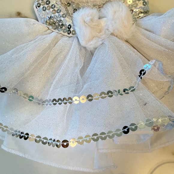 Build-A-Bear Workshop White Sequin Tutu Dress Faux Fur Trim Winter Reindeer 2014 - Picture 4 of 11